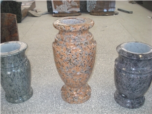 Granite Polished Cemetery Funeral Vase