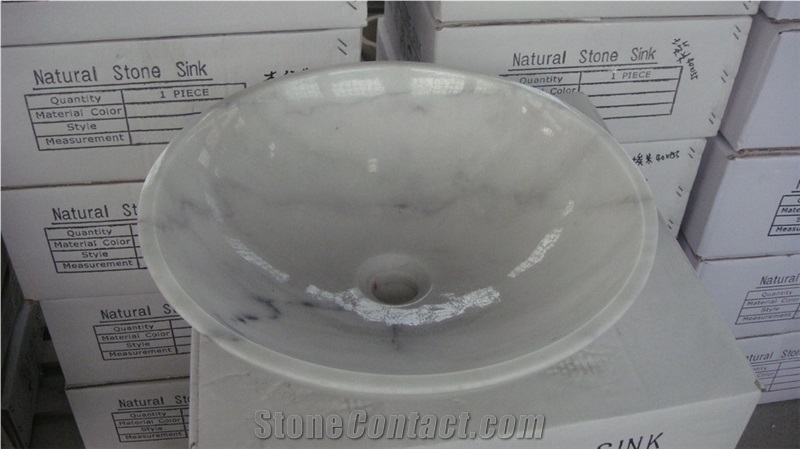 Guangxi White Marble for Round Wash Basin
