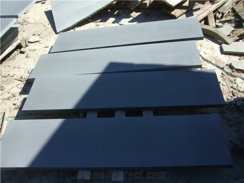 Hainan Grey Basalt Lava Stone Tiles Honed Steps
