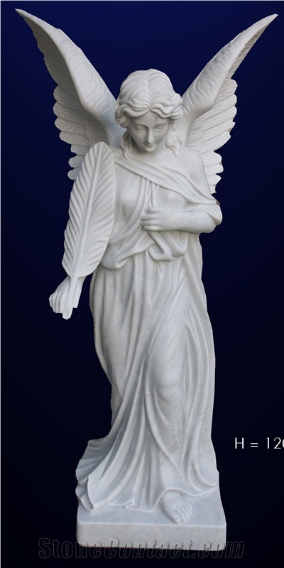 Hand Carved White Marble Garden Statues