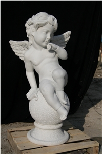 Handcarved White Marble Angel Statue Of Factory