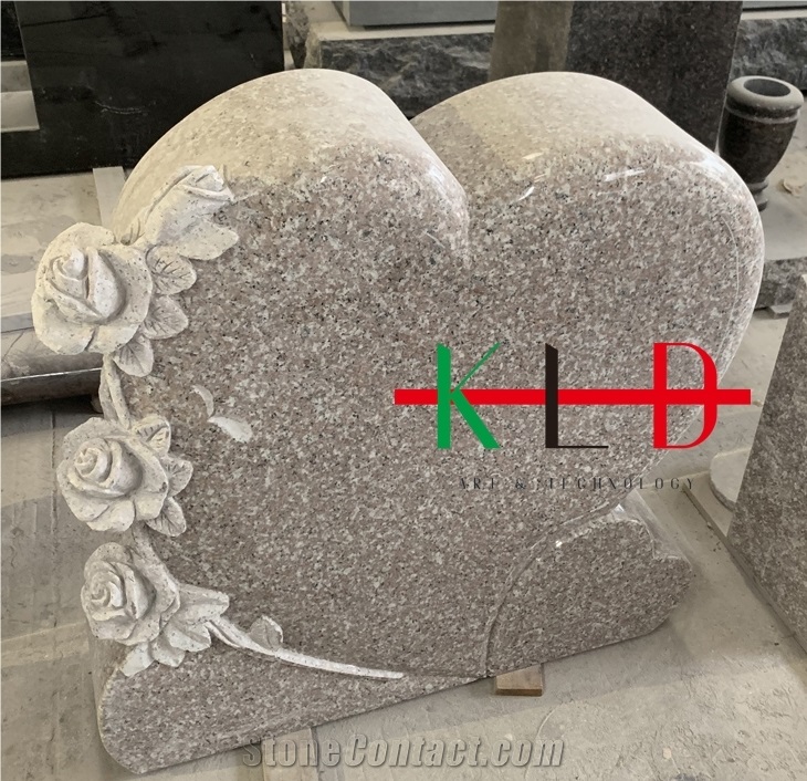 Heart Monument,Flower Design Granite