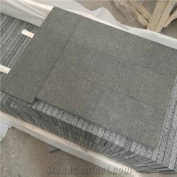 Hebei New G684 Flamed Finish Black Granite Tiles