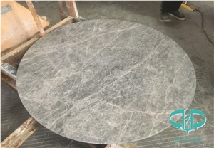 Hermes Ash Grey Marble Round Table Top