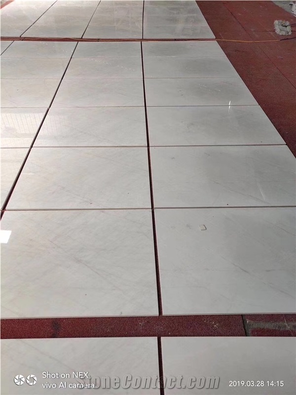 Hibiscus White Marble Floor Tile 600x600