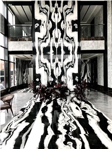Hot Panda White Marble with Black Grain Wall Tile