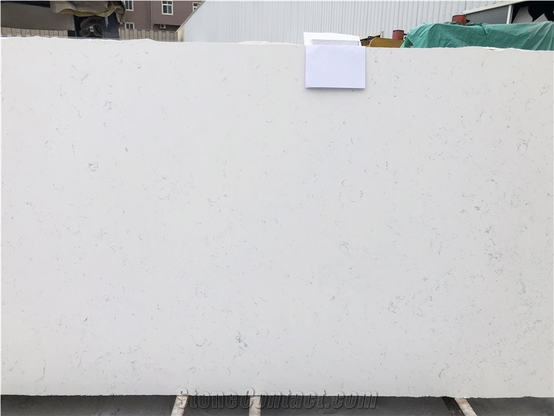 Ice White Artificial Engineered Quartz Stone Slab