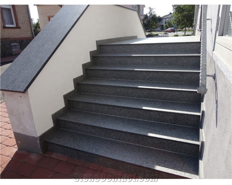 Impala Black Granite Floor Stair