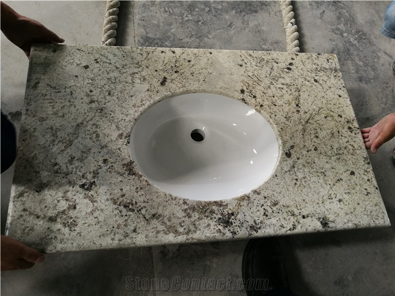 India Colonia White Granite Bathroom Vanity Tops
