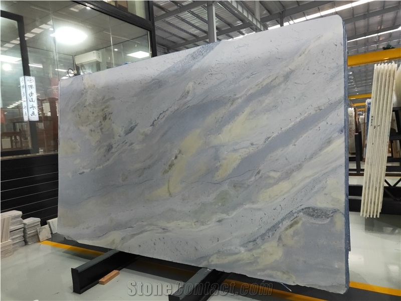 Interior Marble Wall Application Sky Blue Pattern
