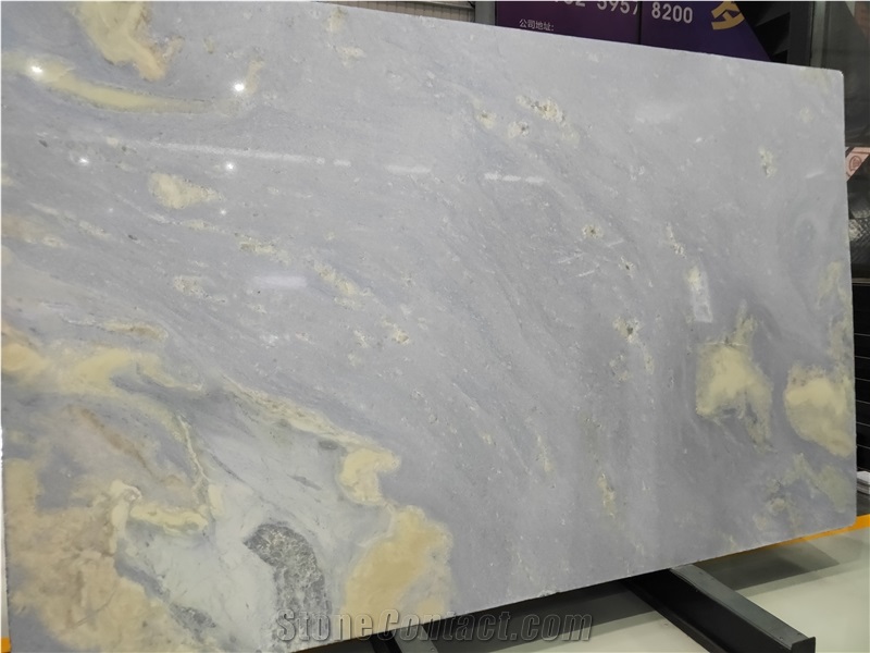 Interior Marble Wall Application Sky Blue Pattern