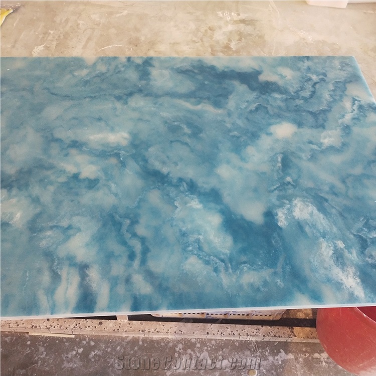 Interior Translucent Blue Alabaster Wall Sheet