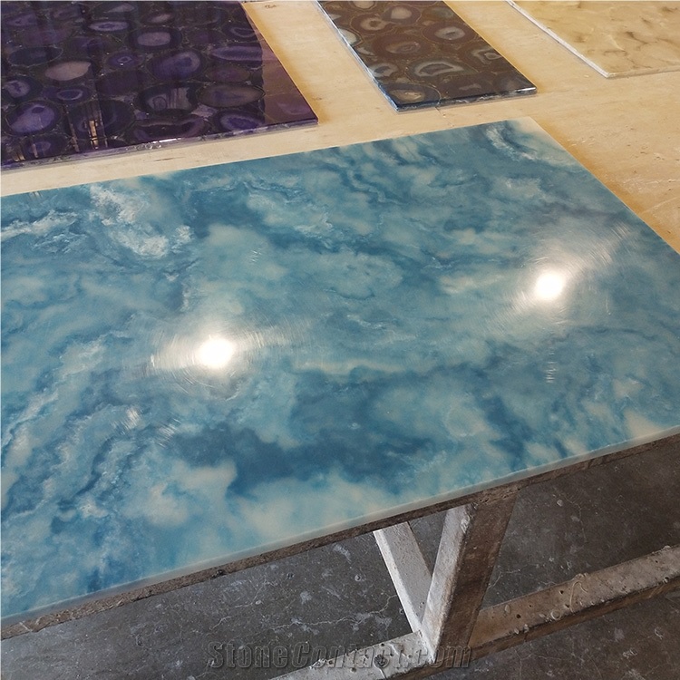 Interior Translucent Blue Alabaster Wall Sheet
