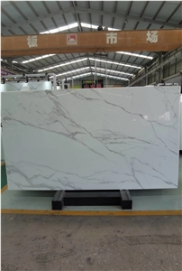 Italy Calacatta White Marble Book Match Wall Stone