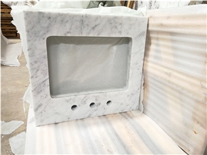 Italy Carrara White Marble Bathroom Countertop