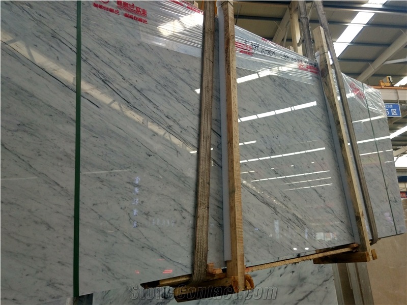 Italy White Cattani Marble Polished Tiles Slabs