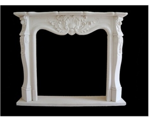 Life Size Indoor White Marble Stone Fireplace