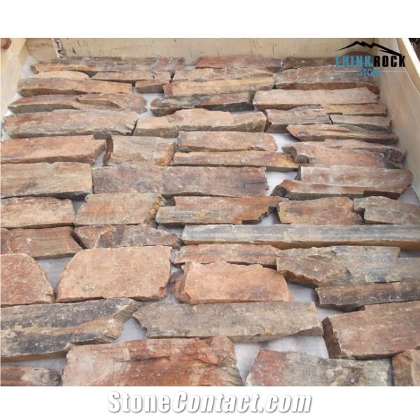 Lightweight Stone Wall Natural Rusty Slate Stone