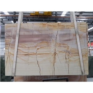 Low Price Teak Wood Marble Slabs for Cladding