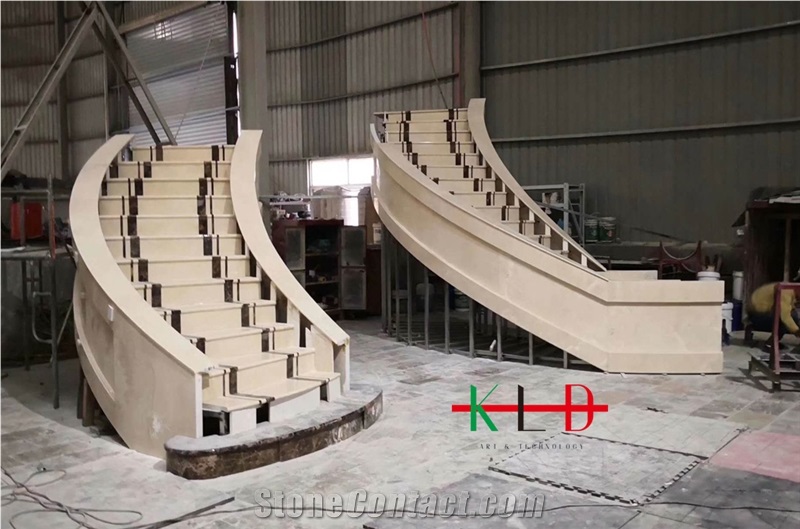 Marble Waterjet Stairs Design