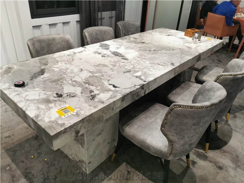 Misty Land Marble Grey Reception Table Top