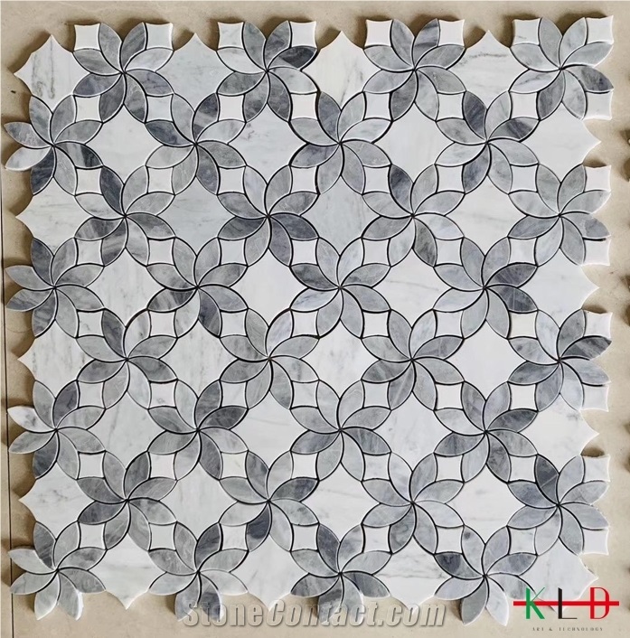 Mix Color Bathroom Knot Marble Mosaic Tile Sheets