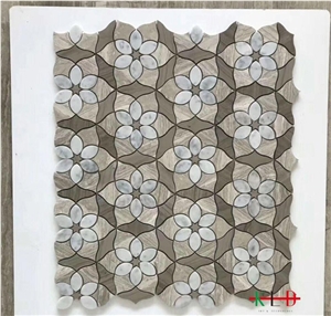Mix Color Bathroom Knot Marble Mosaic Tile Sheets