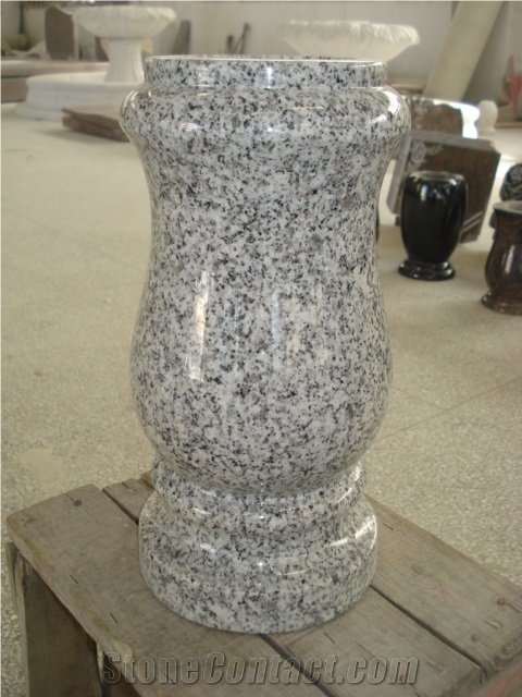 Modern Design Grey Granite Flower Pot for Cemetery