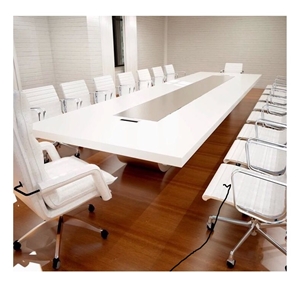 Moderner Conference Table with Acrylic White Top