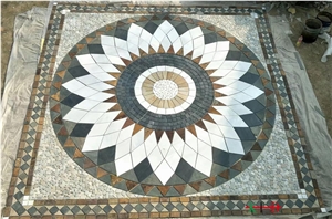 Mosaic Design Flower Pattern Outdoor Floor Tiles
