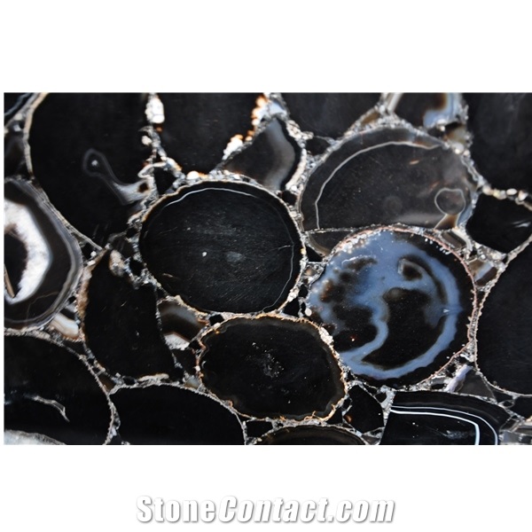 Natural Agate Black Jasper Stone Gemstone Slabs