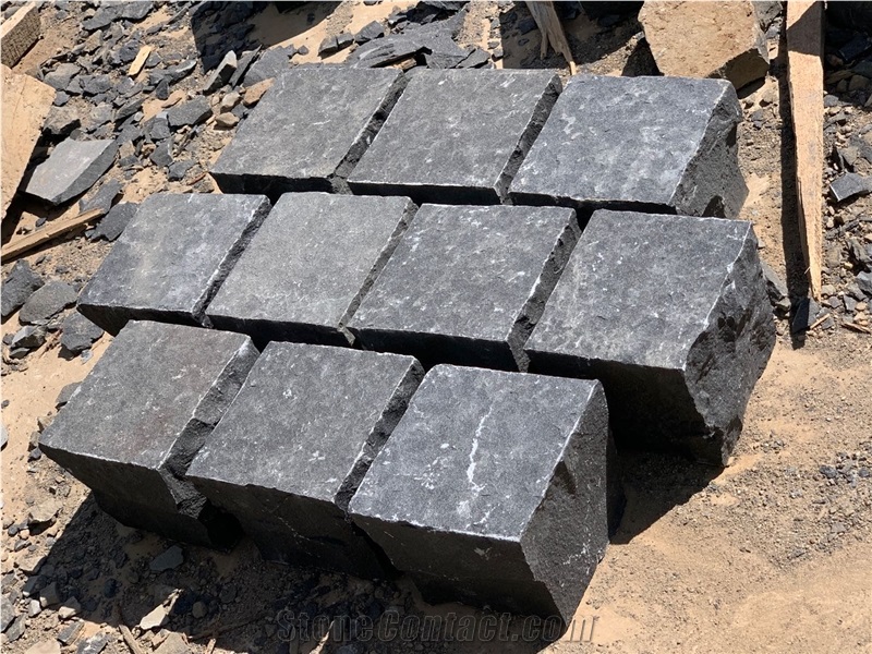 Natural Face Black Basalt Cubes for Paver