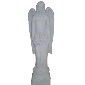 Natural Granite Angel with Flying Wings Tombstone