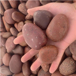Natural Red Polished Pebble Stone