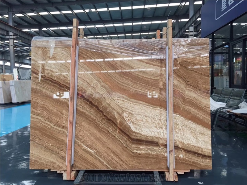 Natural Stone Wooden Onyx Slabs & Tiles
