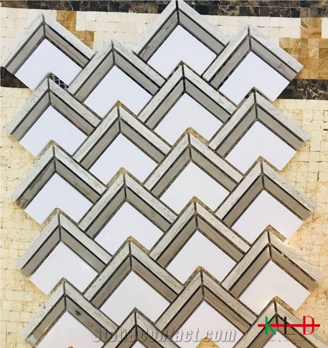 New Design Marble Mosaic Wall Tiles,Waterjet