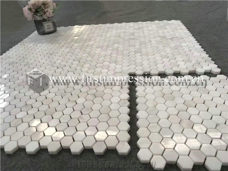 Nice Calacatta White Marble Mosaic Tiles