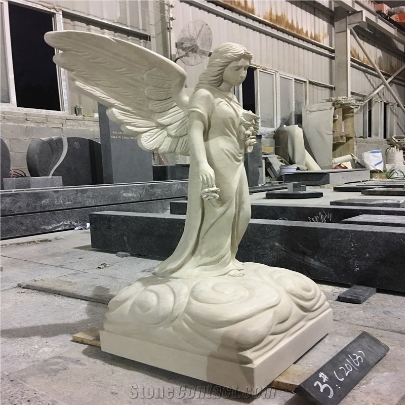Ocean Beige Angel Statue Hold Book Memorial