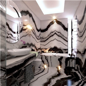 Panda White Marble Vanity Tops Bathroom Design