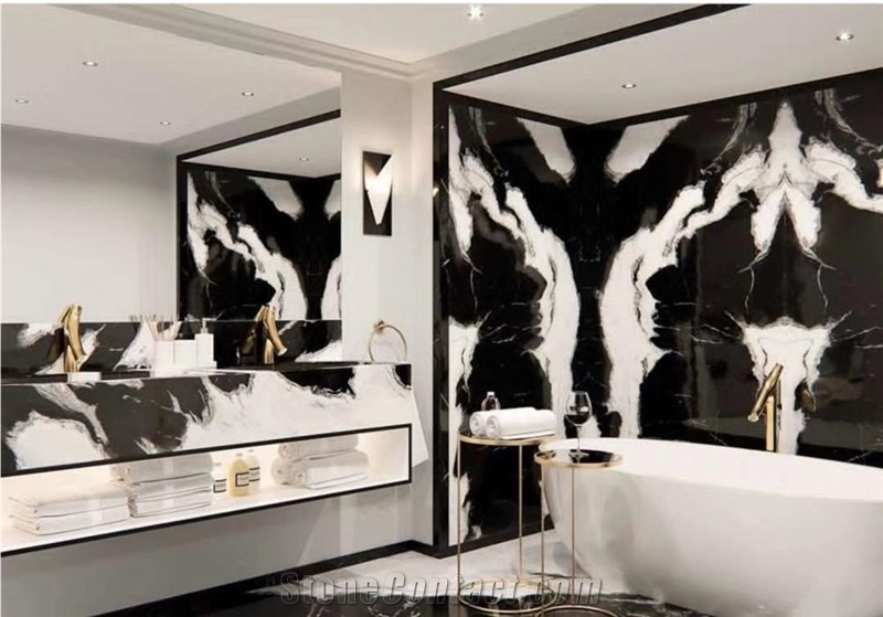 Panda White Marble Vanity Tops Bathroom Design