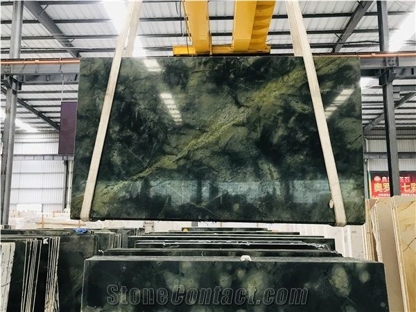 Peacock Green Verde Forest Marble Slabs