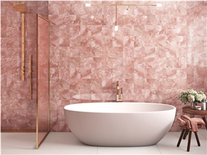 Pink Semi Precious Onyx Stones for Bathroom