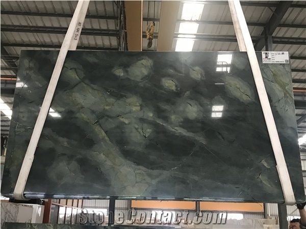 Plain Green Marble Slabs Tiles Peacock Stone Wall