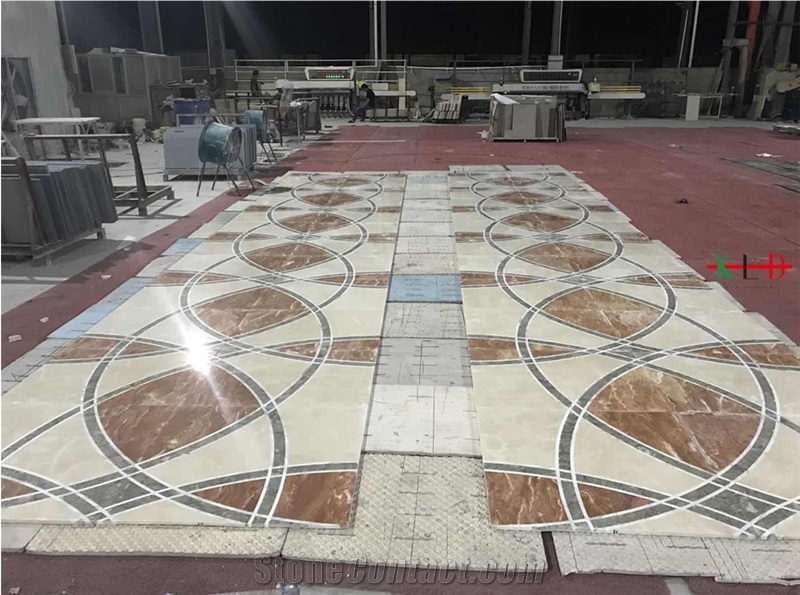 Polish Mosaic Flooring Covering Pattern Waterjet