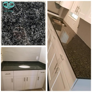 Polished Angola Black Granite Kitchen Top