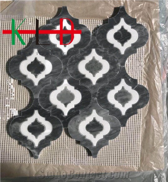 Polished Brick Pattern Mosaic Waterjet Marble Tile