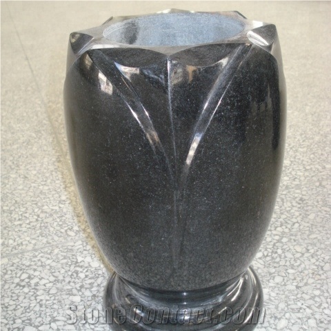Polished Cemetery Granite Vase for Tombstone