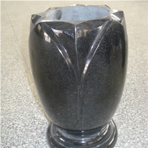 Polished Cemetery Granite Vase for Tombstone
