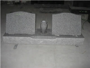 Polished Cemetery Grey Granite Monument Vase