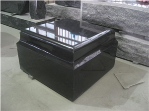 Polished Cemetery Usage Black Granite Urn